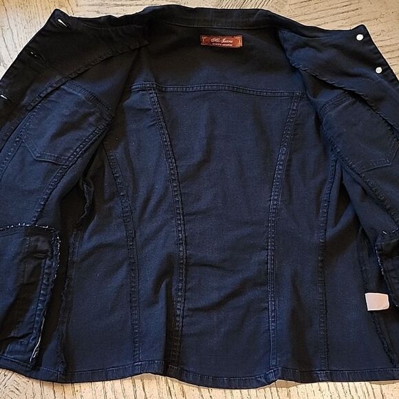 Black studded denim jacket size M dungarees - Picture 10 of 14